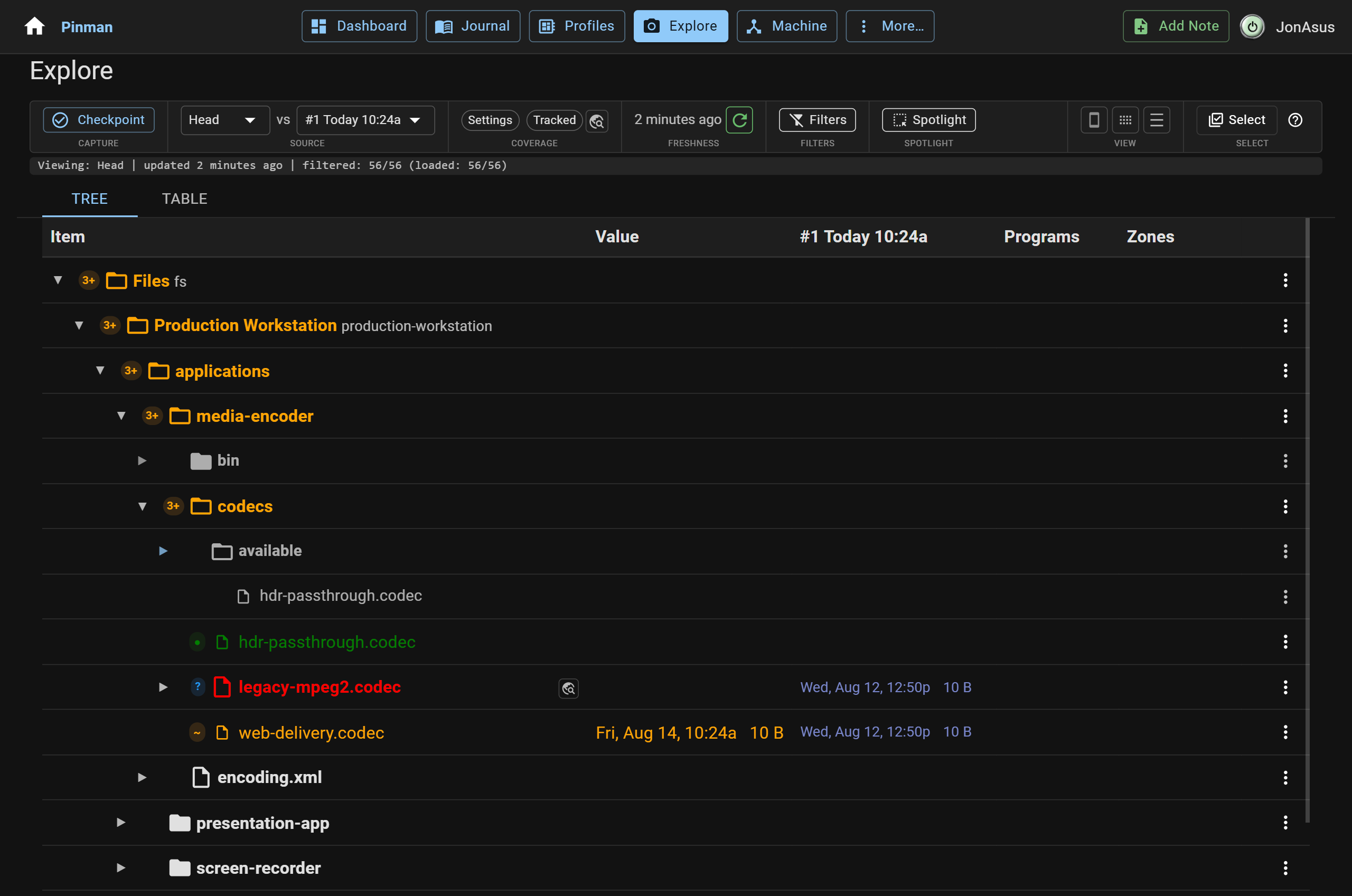 See which files have been modified, added, and removed