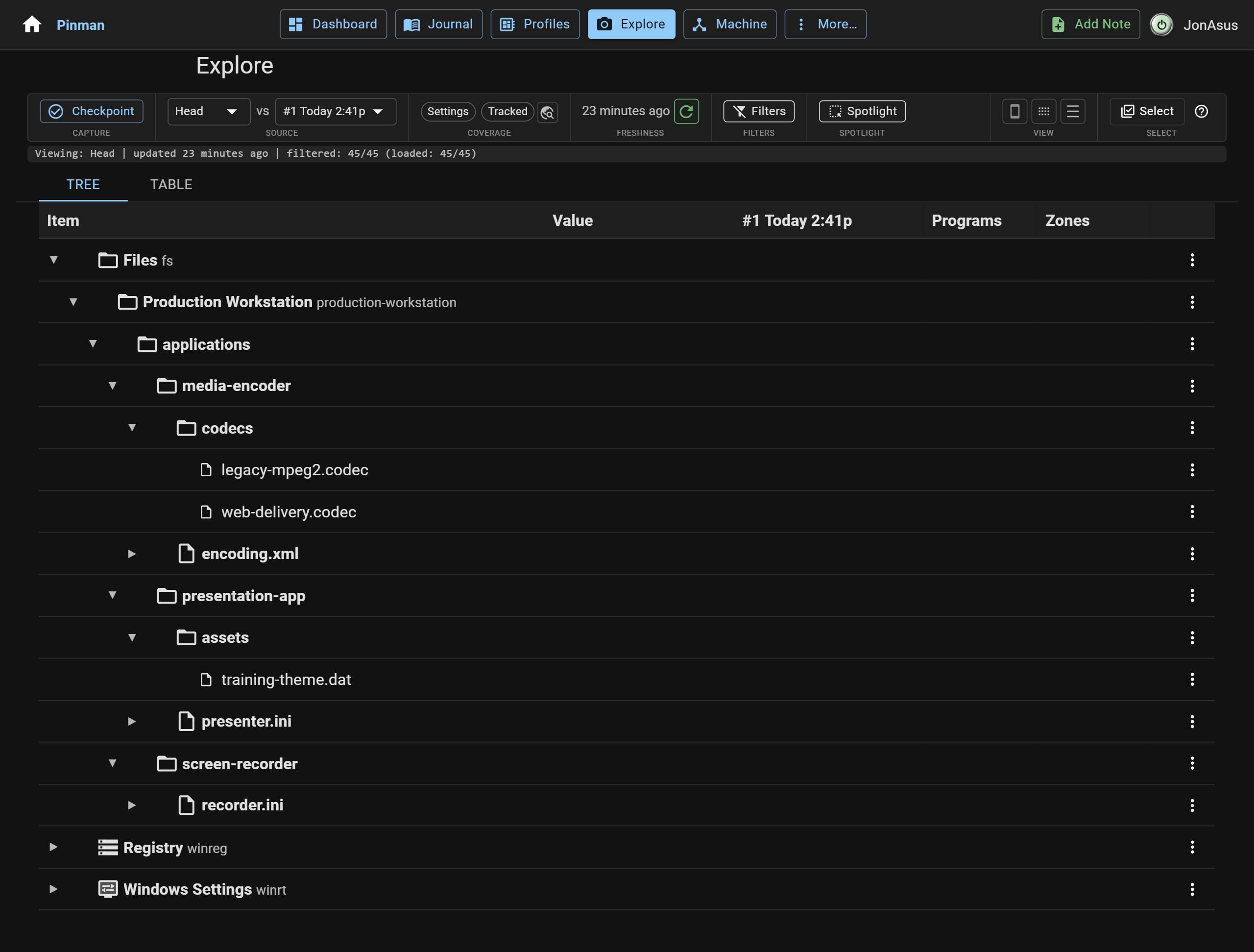 Expanded directories tree (full toolbar visible)