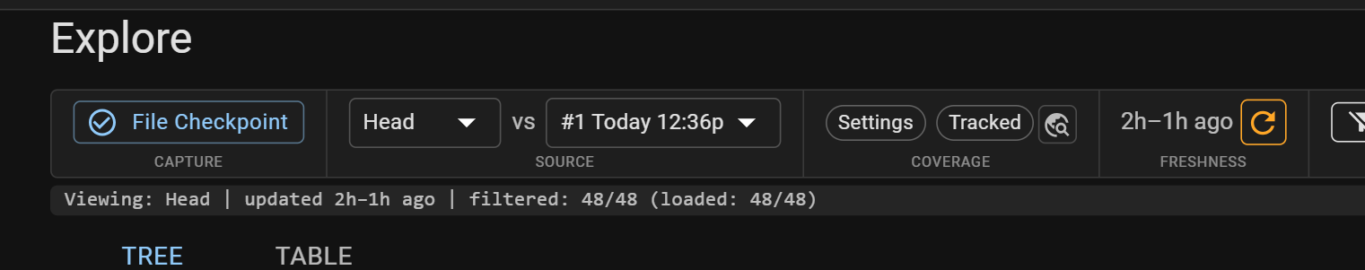 Toolbar when viewing the stale Head